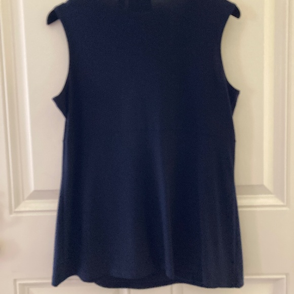 Dialogue Stretch Jersey Sleeveless Drape Neck Top/Navy/Size M/EUC/WORN ONCE! - Picture 2 of 3